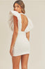 white v neck dress